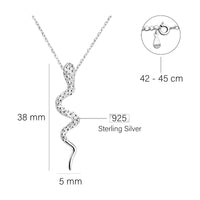 Maßenansicht von Schlangen Halskette in 925 Silber von Sofia Milani - N0680