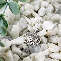 CloseUp Ansicht von Kreis Ornamenten Halskette in 925 Silber von Sofia Milani - N0682