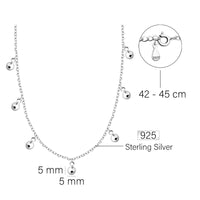 Maßenansicht von Kugeln Halskette in 925 Silber von Sofia Milani - N0712