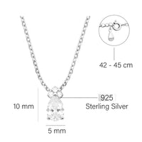 Maßenansicht von Zirkonia Halskette in 925 Silber von Sofia Milani - N0746