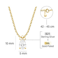 Maßenansicht von Zirkonia Halskette in 925 Silber von Sofia Milani - N0747