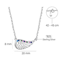 Maßenansicht von Flügel Engel Halskette in 925 Silber von Sofia Milani - N0750