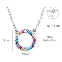 Maßenansicht von Kreis Halskette in 925 Silber von Sofia Milani - N0752