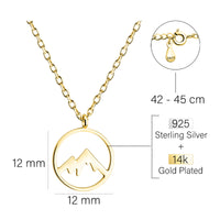 Maßenansicht von Berg Halskette in 925 Silber von Sofia Milani - N0760