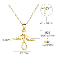 Maßenansicht von Flügel Halskette in 925 Silber von Sofia Milani - N0769