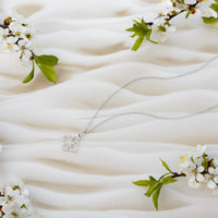CloseUp Ansicht von Blumen Halskette in 925 Silber von Sofia Milani - N0772