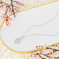 CloseUp Ansicht von Blumen Ornamenten Halskette in 925 Silber von Sofia Milani - N0776