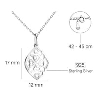Maßenansicht von Blumen Ornamenten Halskette in 925 Silber von Sofia Milani - N0776