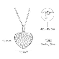 Maßenansicht von Herz Halskette in 925 Silber von Sofia Milani - N0780