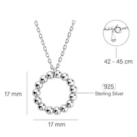 Maßenansicht von Kugel Kreis Halskette in 925 Silber von Sofia Milani - N0784