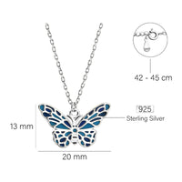 Maßenansicht von Schmetterling Halskette in 925 Silber von Sofia Milani - N0788