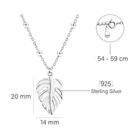 Maßenansicht von Blatt Kugel Halskette in 925 Silber von Sofia Milani - N0792