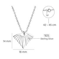 Maßenansicht von Fächer Halskette in 925 Silber von Sofia Milani - N0794