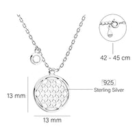 Maßenansicht von Gitter Kreis Halskette in 925 Silber von Sofia Milani - N0796