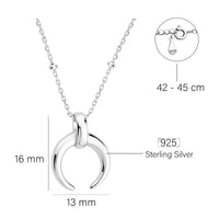 Maßenansicht von Mond Halskette in 925 Silber von Sofia Milani - N0800