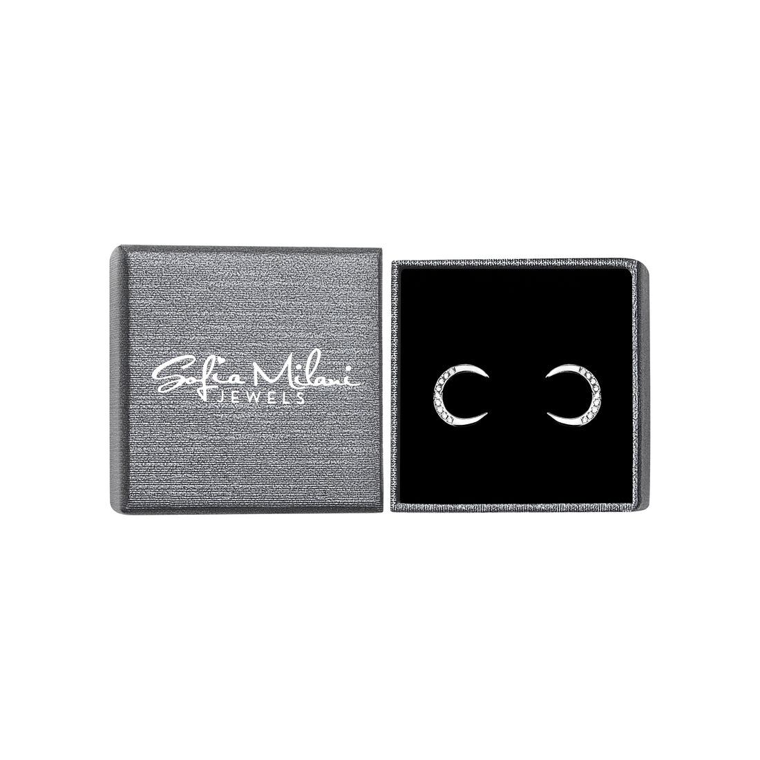 Mond Ohrstecker in 925 Silber
