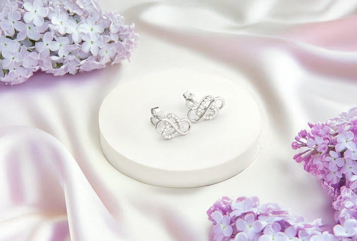 925 Sterling Silver Ohrringe mit Unendlichkeit Motiv