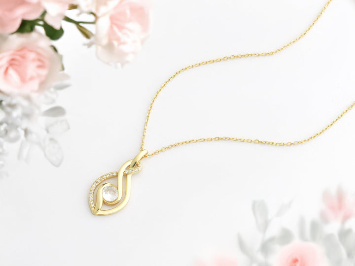 925 Sterling Silber Halskette mit Unendlichkeit Motiv