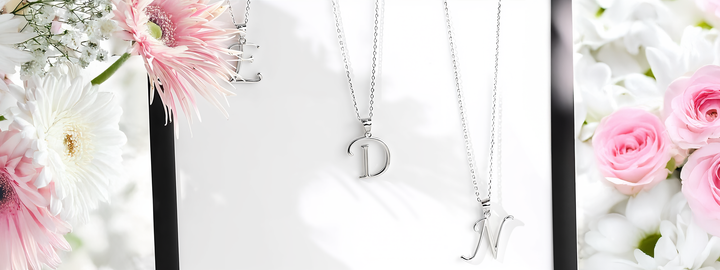 925 Sterling Silber Halsketten mit Buchstaben Motiv