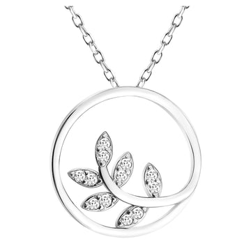 Blatt Halskette in 925 Silber