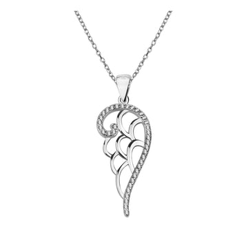 Flügel Halskette in 925 Silber