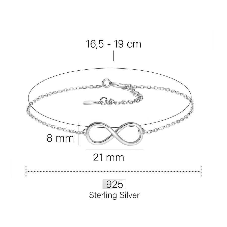 Unendlich Armband in 925 Silber
