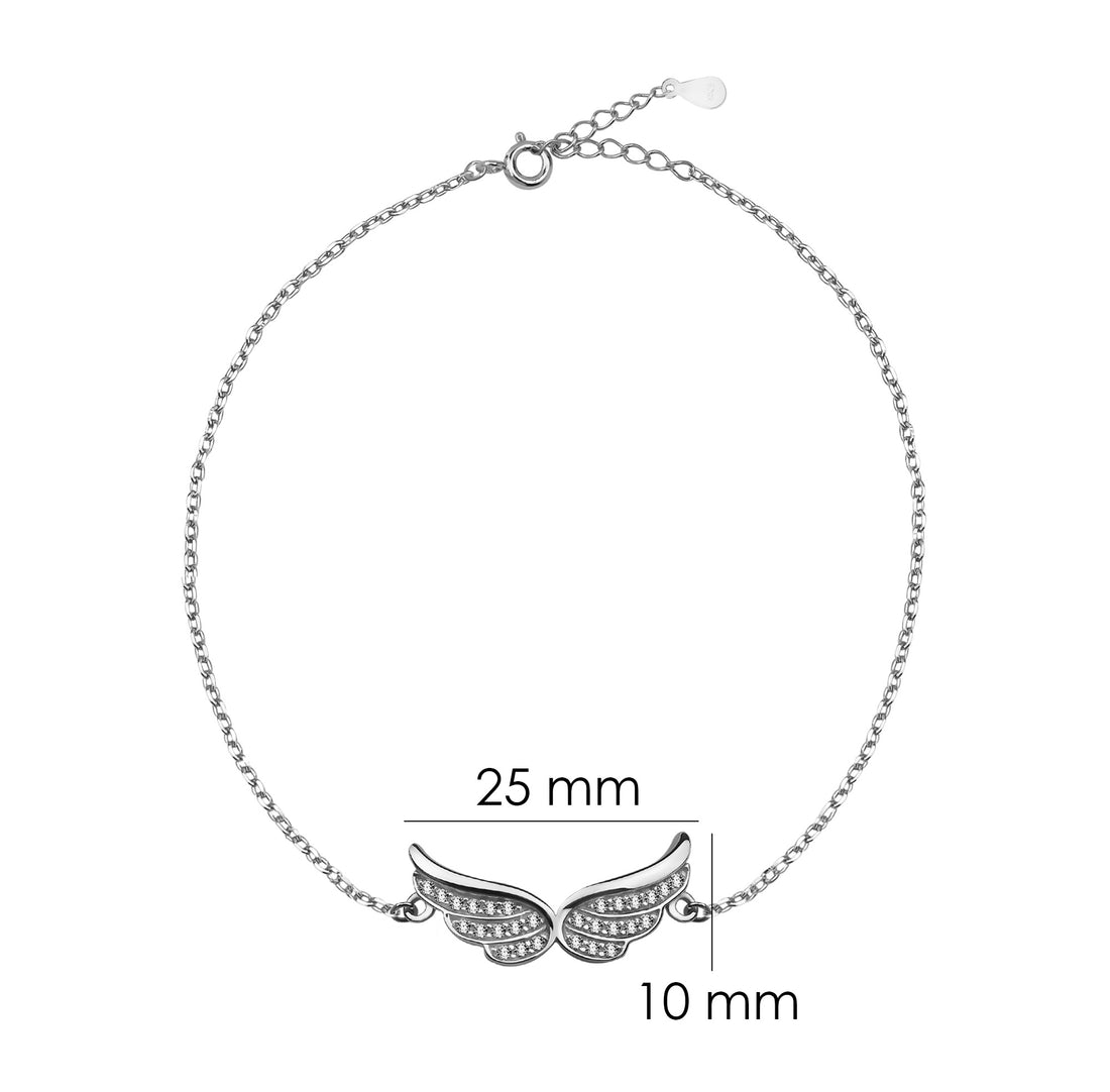 Flügel Armband in 925 Silber