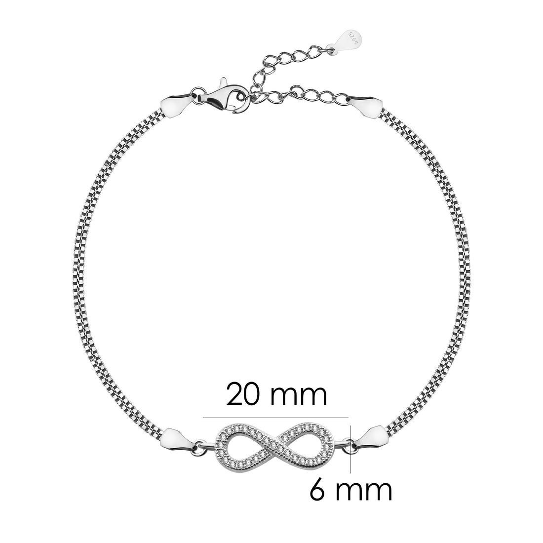 Unendlich Armband in 925 Silber