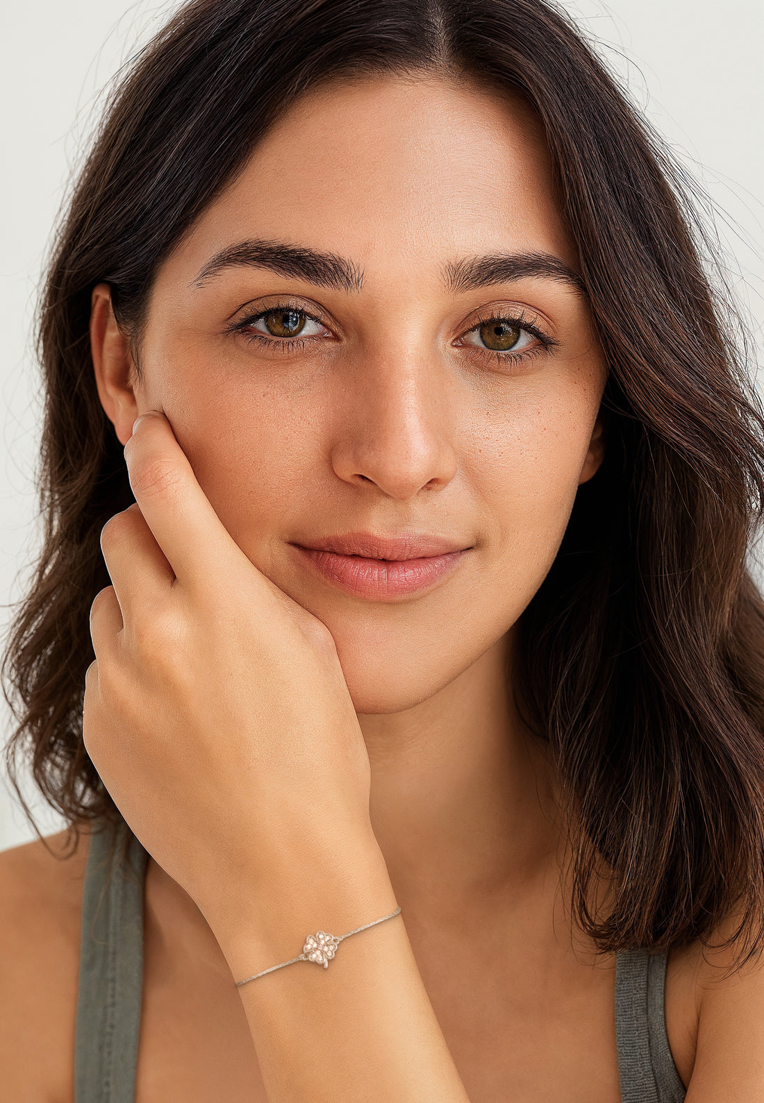 Blatt Armband in 925 Silber