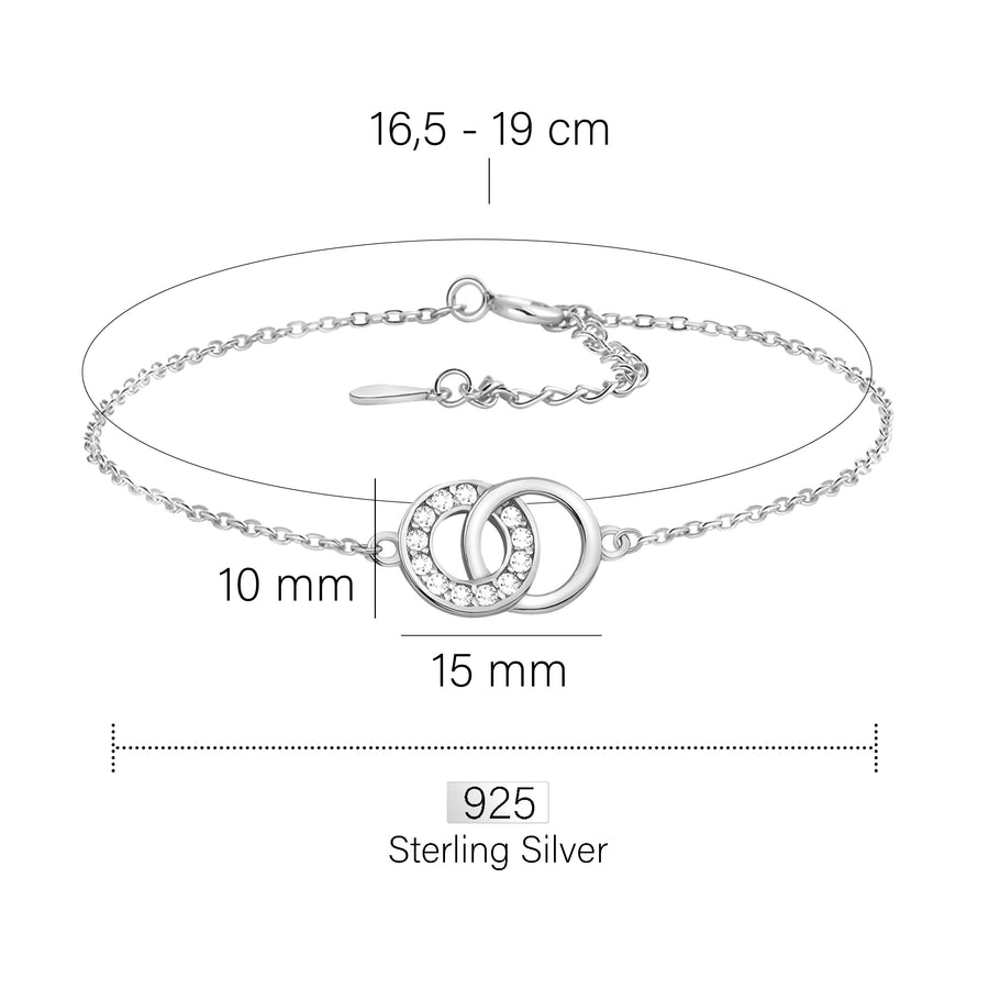 Kreis Armband in 925 Silber