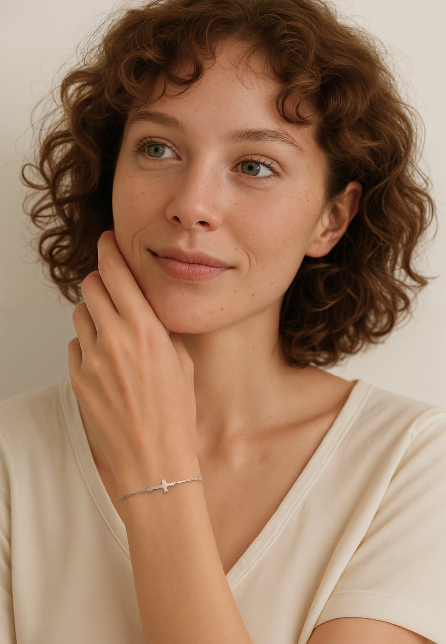 Kreuz Armband in 925 Silber