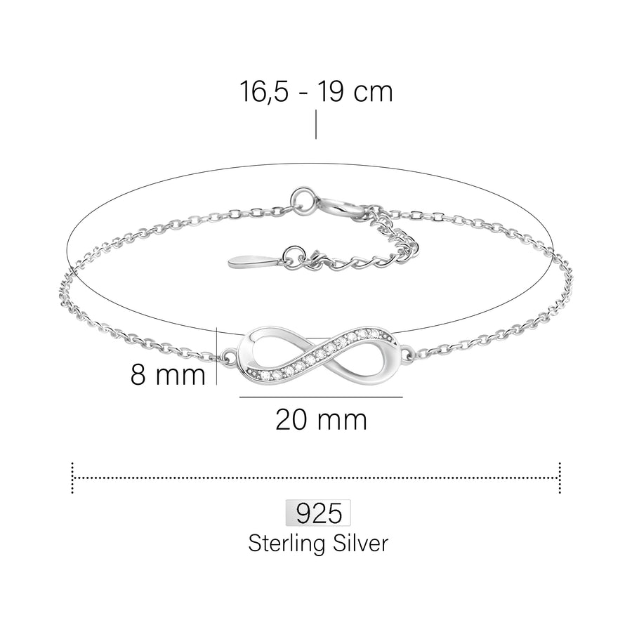 Unendlich Armband in 925 Silber