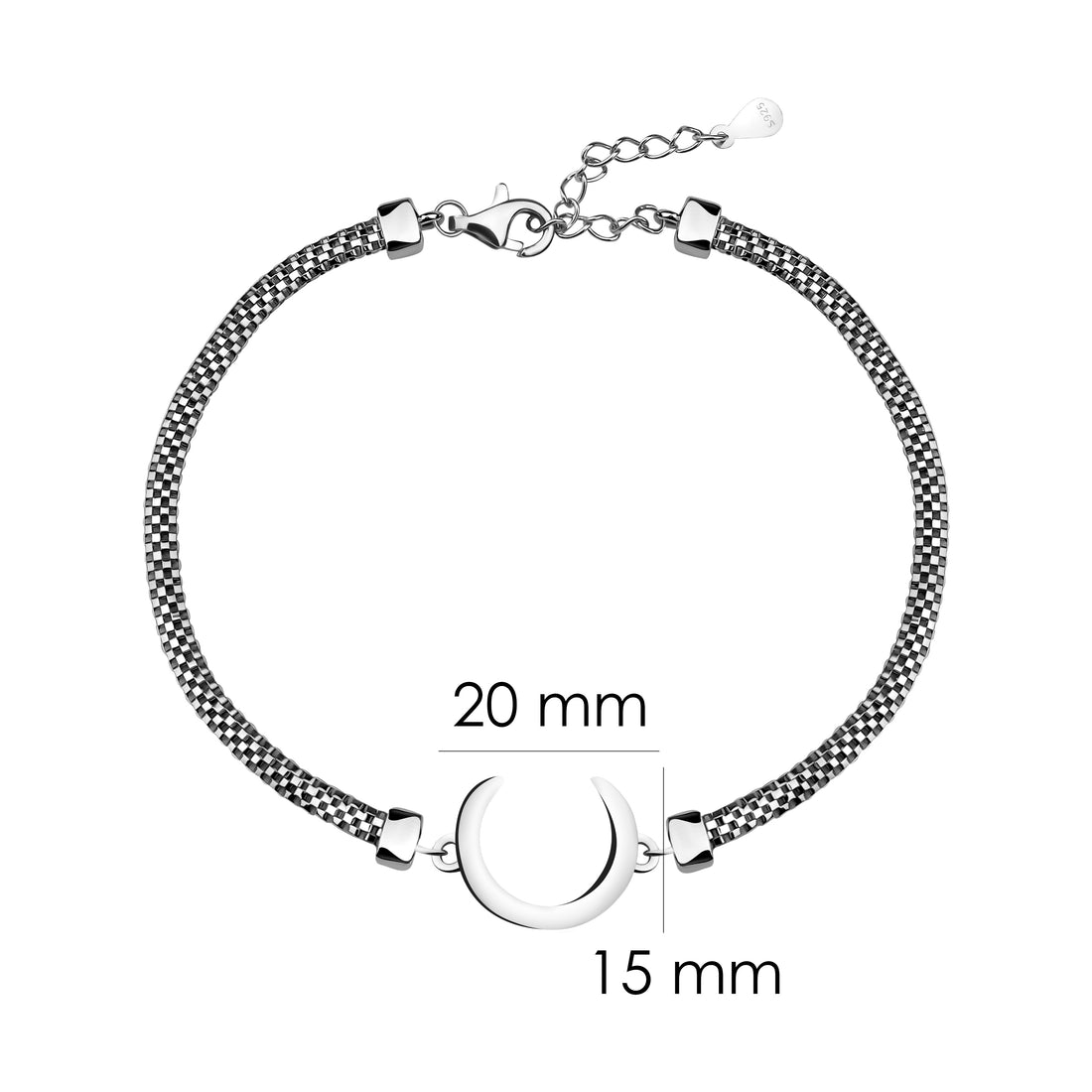 Mond Armband in 925 Silber