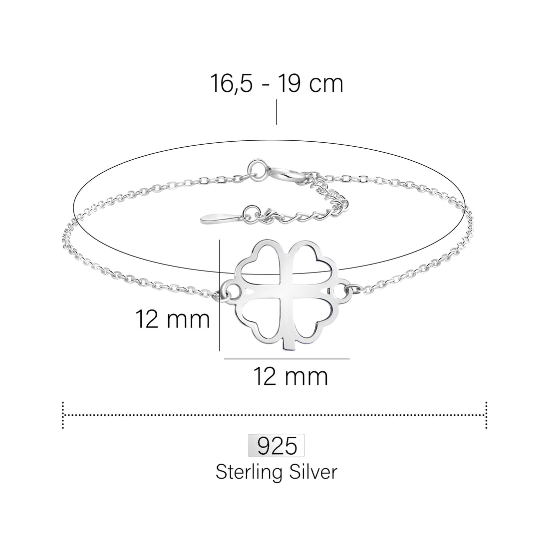 Blatt Armband in 925 Silber