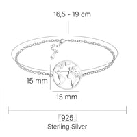 Welt Armband in 925 Silber