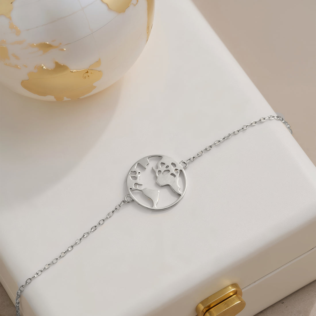 Welt Armband in 925 Silber