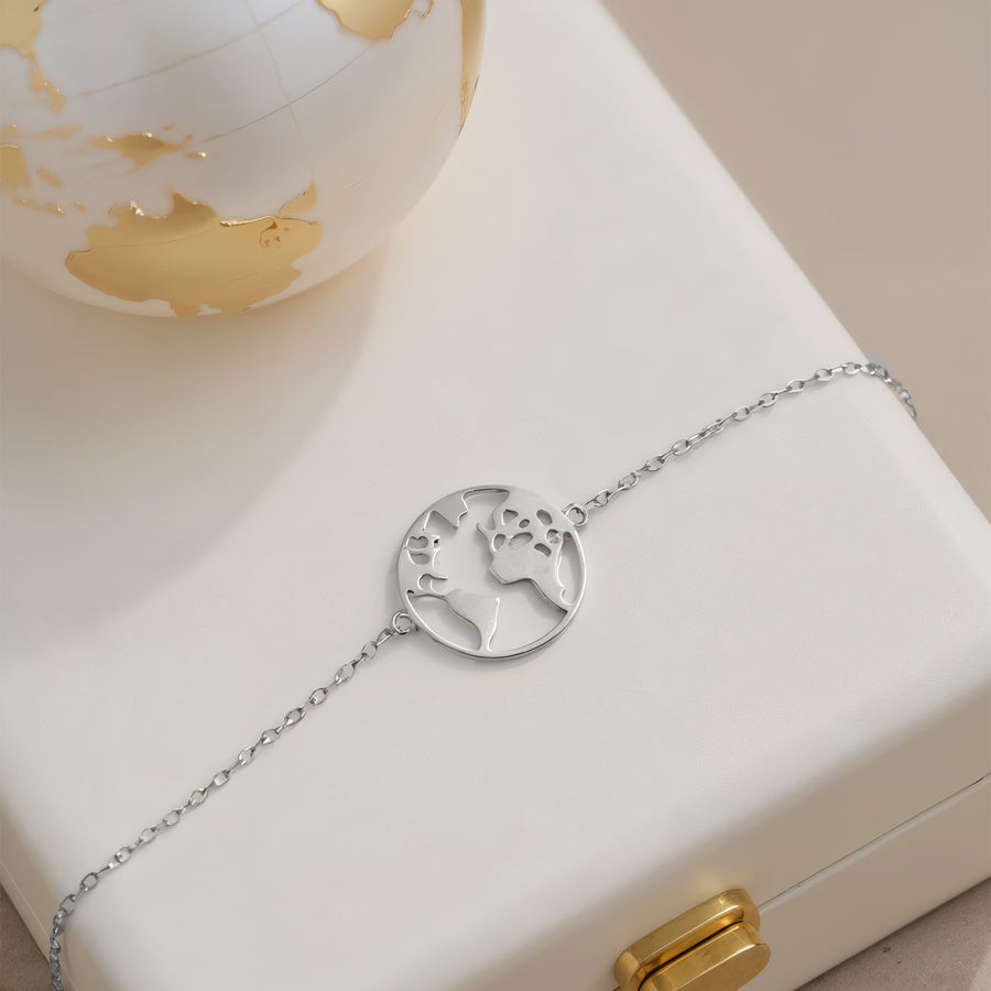 Welt Armband in 925 Silber