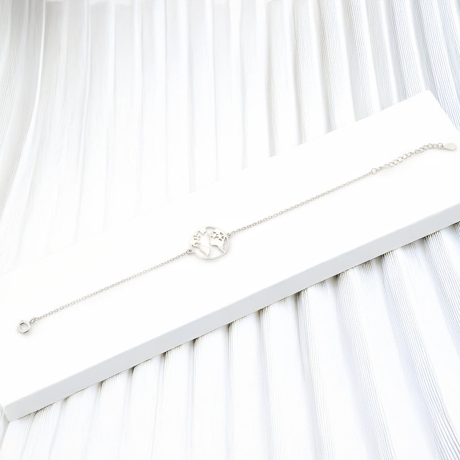 Welt Armband in 925 Silber