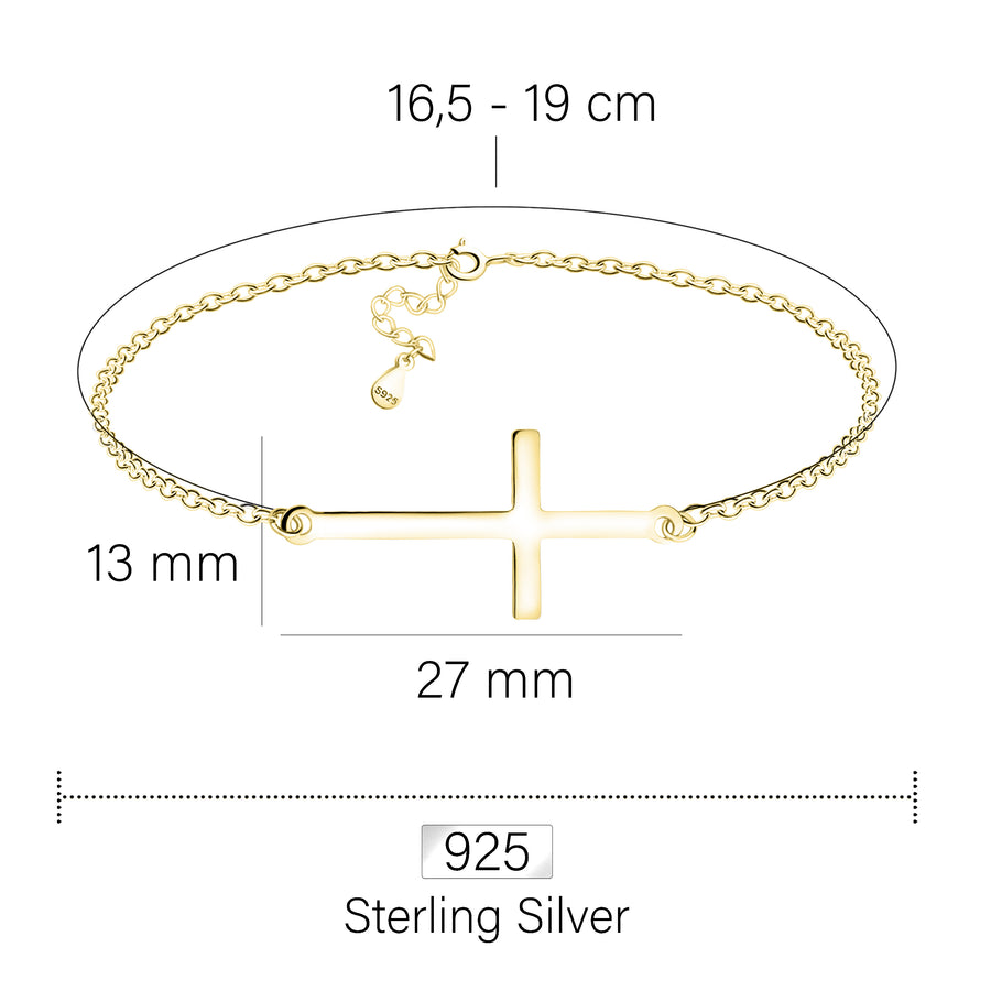 Kreuz Armband in 925 Silber