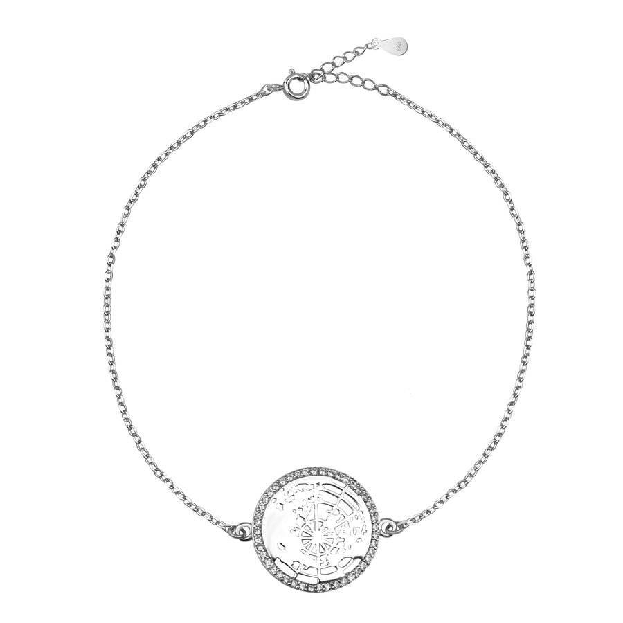 Welt Armband in 925 Silber