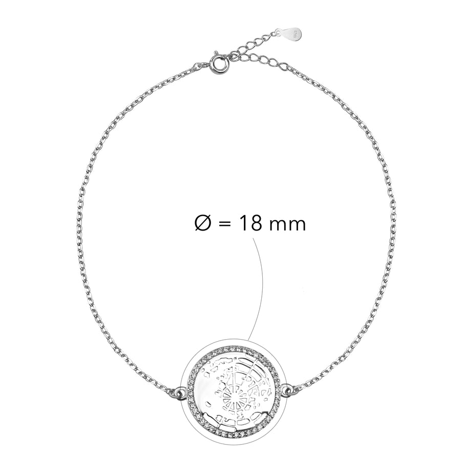 Welt Armband in 925 Silber