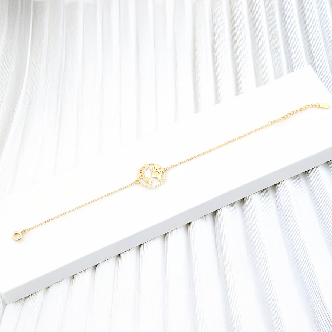 Welt Armband in 925 Silber Vergoldet