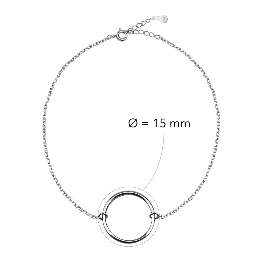 Kreis Armband in 925 Silber