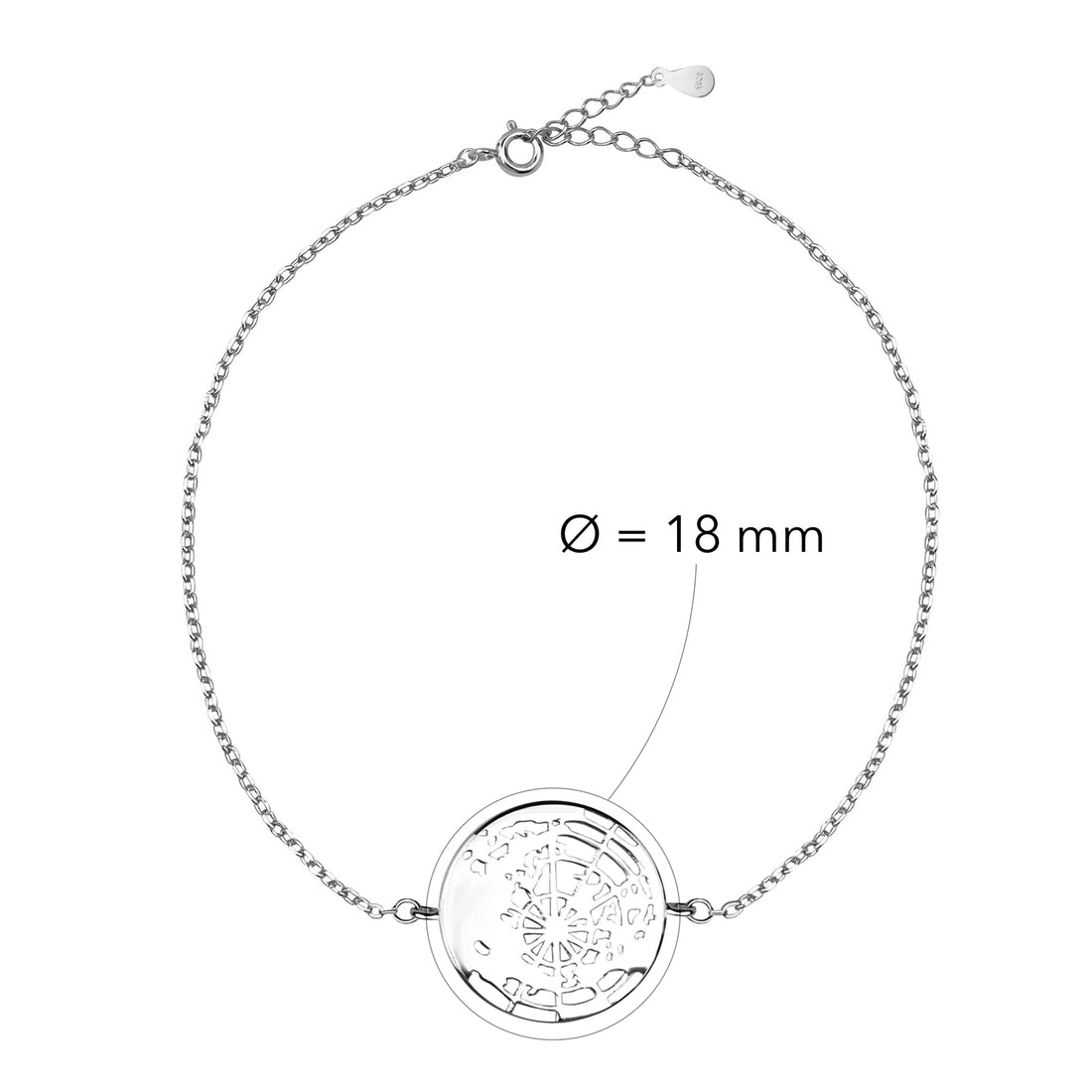 Welt Armband in 925 Silber