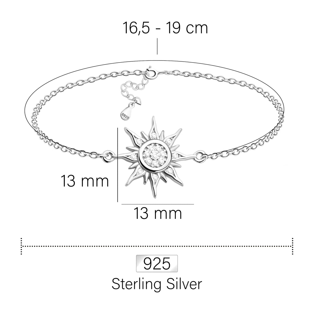 Stern Armband in 925 Silber