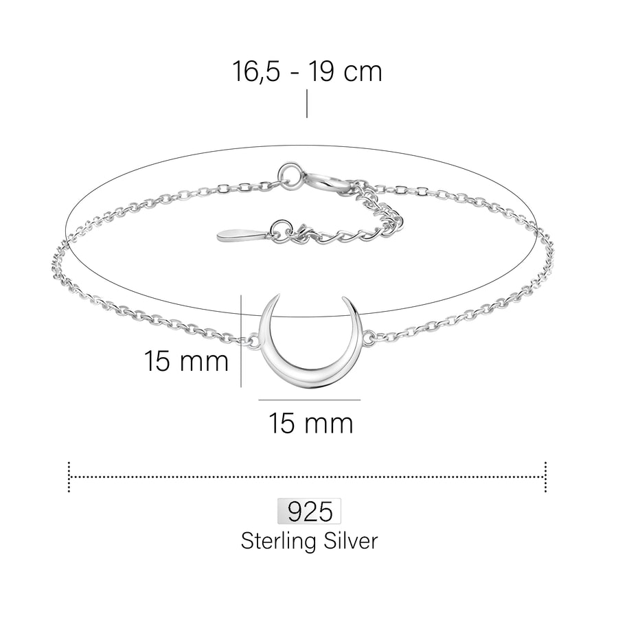 Mond Armband in 925 Silber