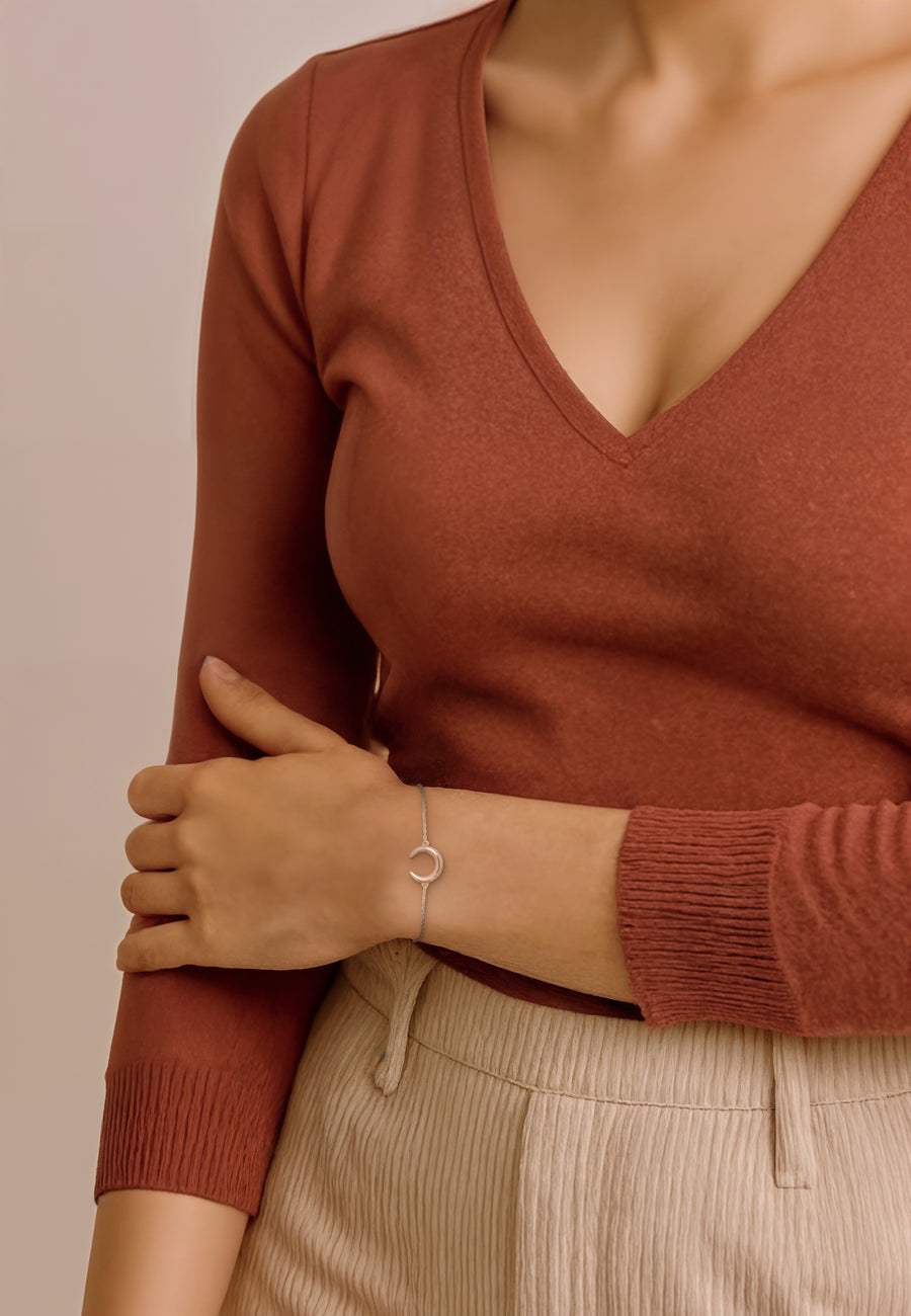 Mond Armband in 925 Silber