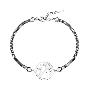 Welt Armband in 925 Silber