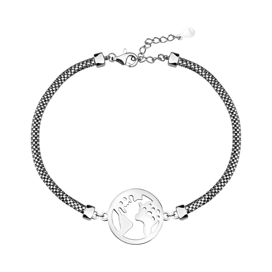 Welt Armband in 925 Silber