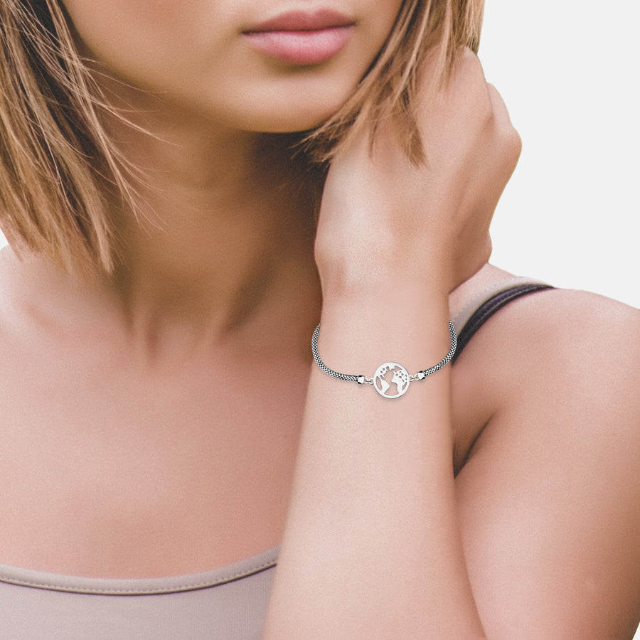 Welt Armband in 925 Silber
